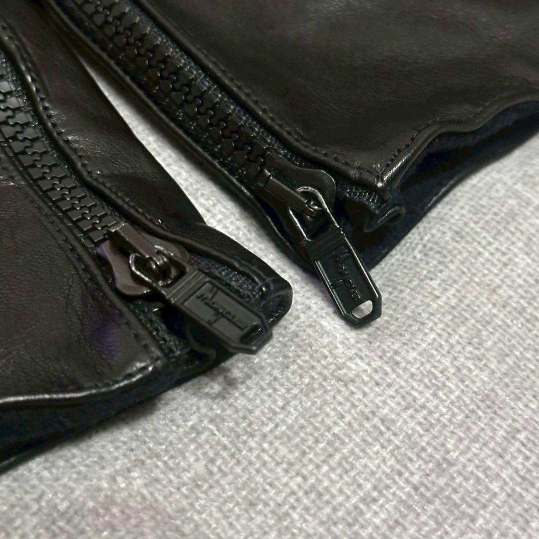 MONCLER モンクレール 本革 ニット手袋 メンズ