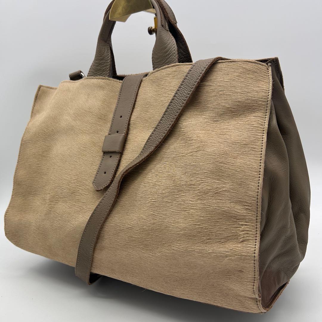 A855 美品 セオリー ハラコ レザー トートバッグ 2way 2層 A4可