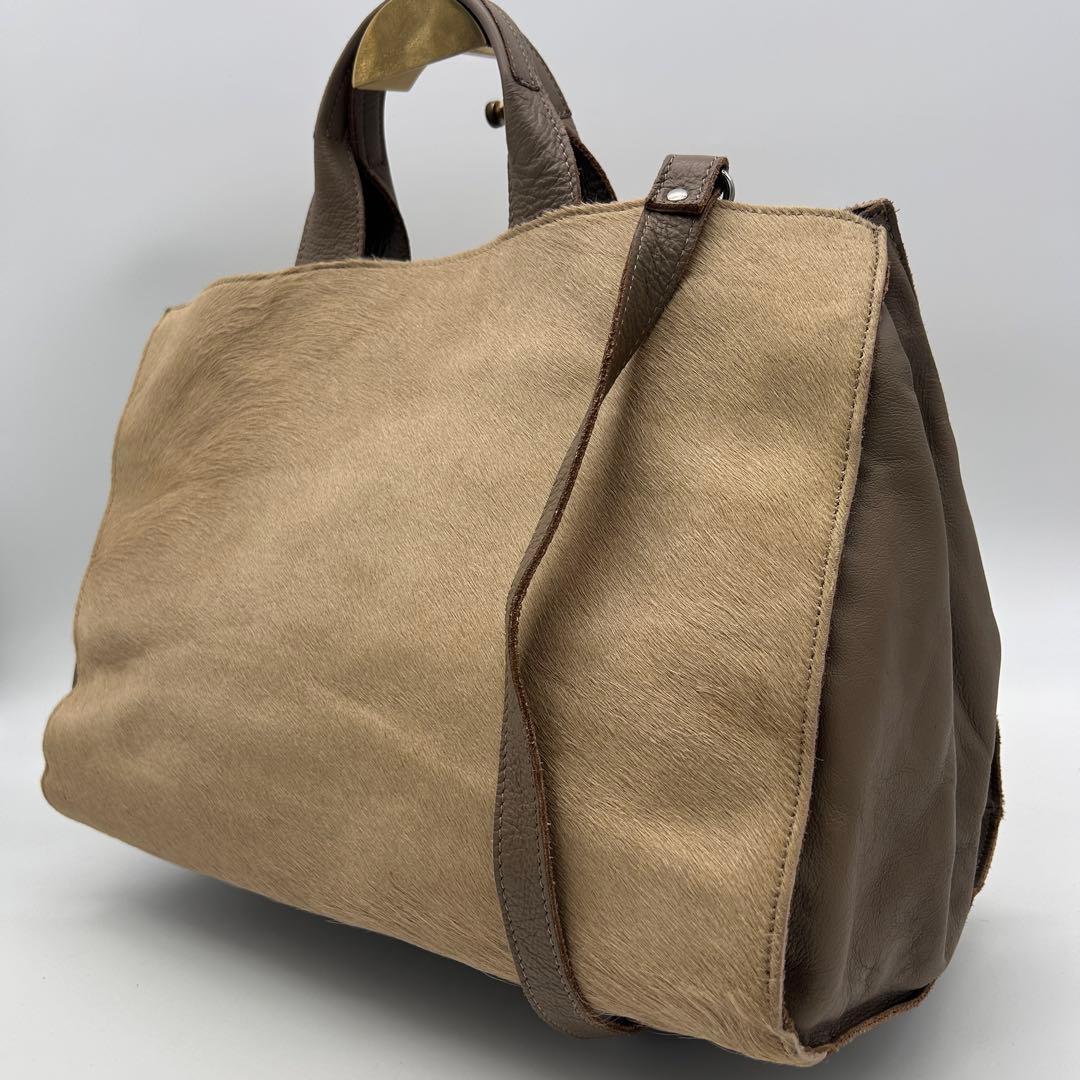 A855 美品 セオリー ハラコ レザー トートバッグ 2way 2層 A4可