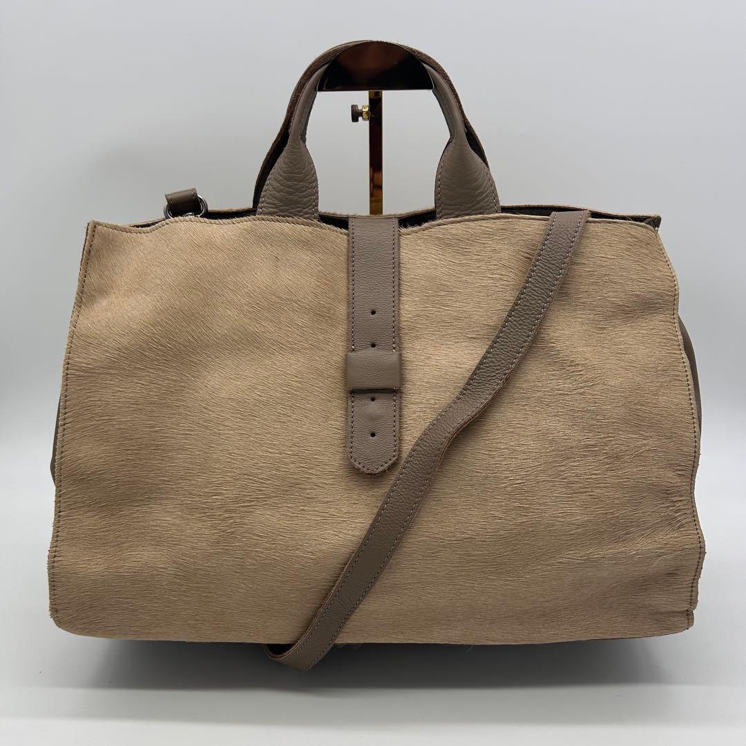 A855 美品 セオリー ハラコ レザー トートバッグ 2way 2層 A4可