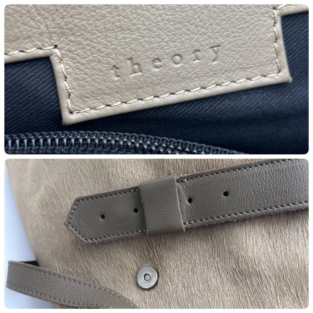 A855 美品 セオリー ハラコ レザー トートバッグ 2way 2層 A4可