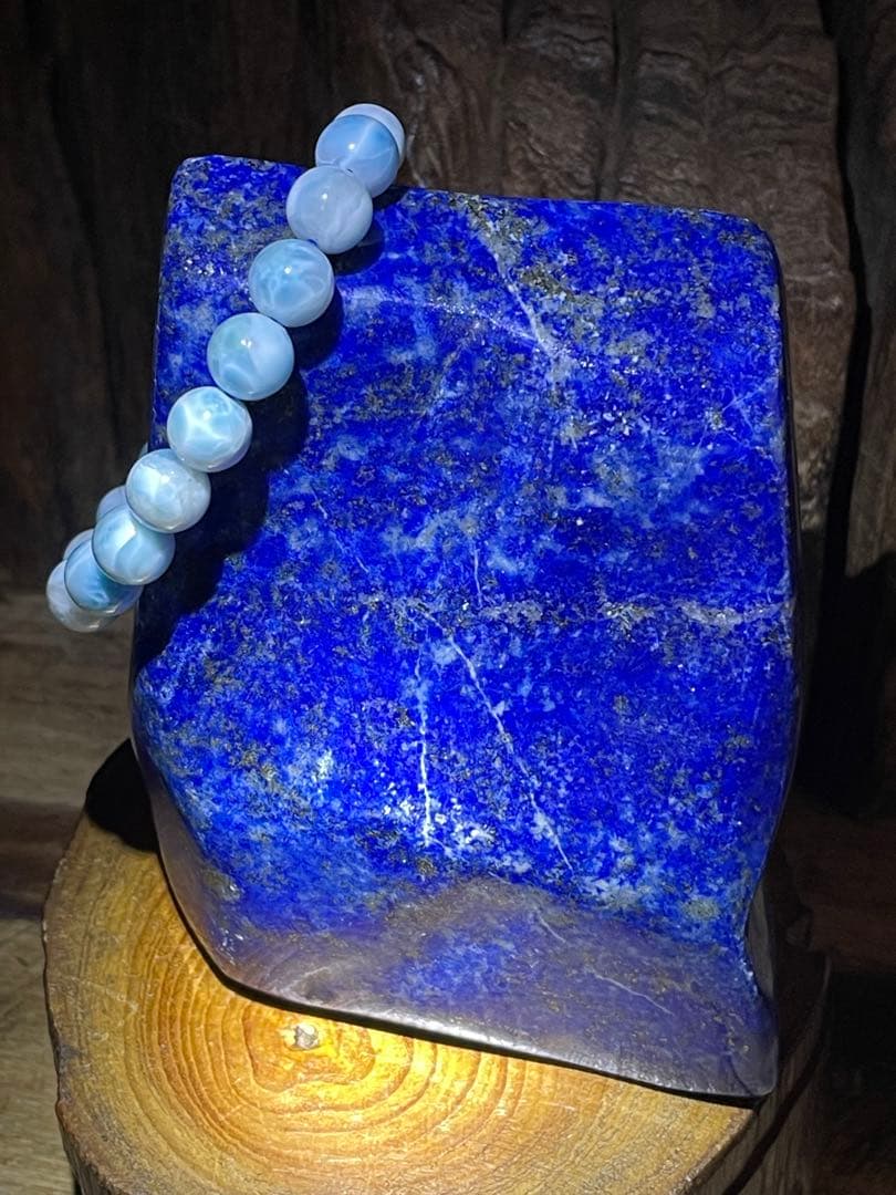 ラピスラズリ　原石　鮮やかな青とパイライトのコントラスト綺麗