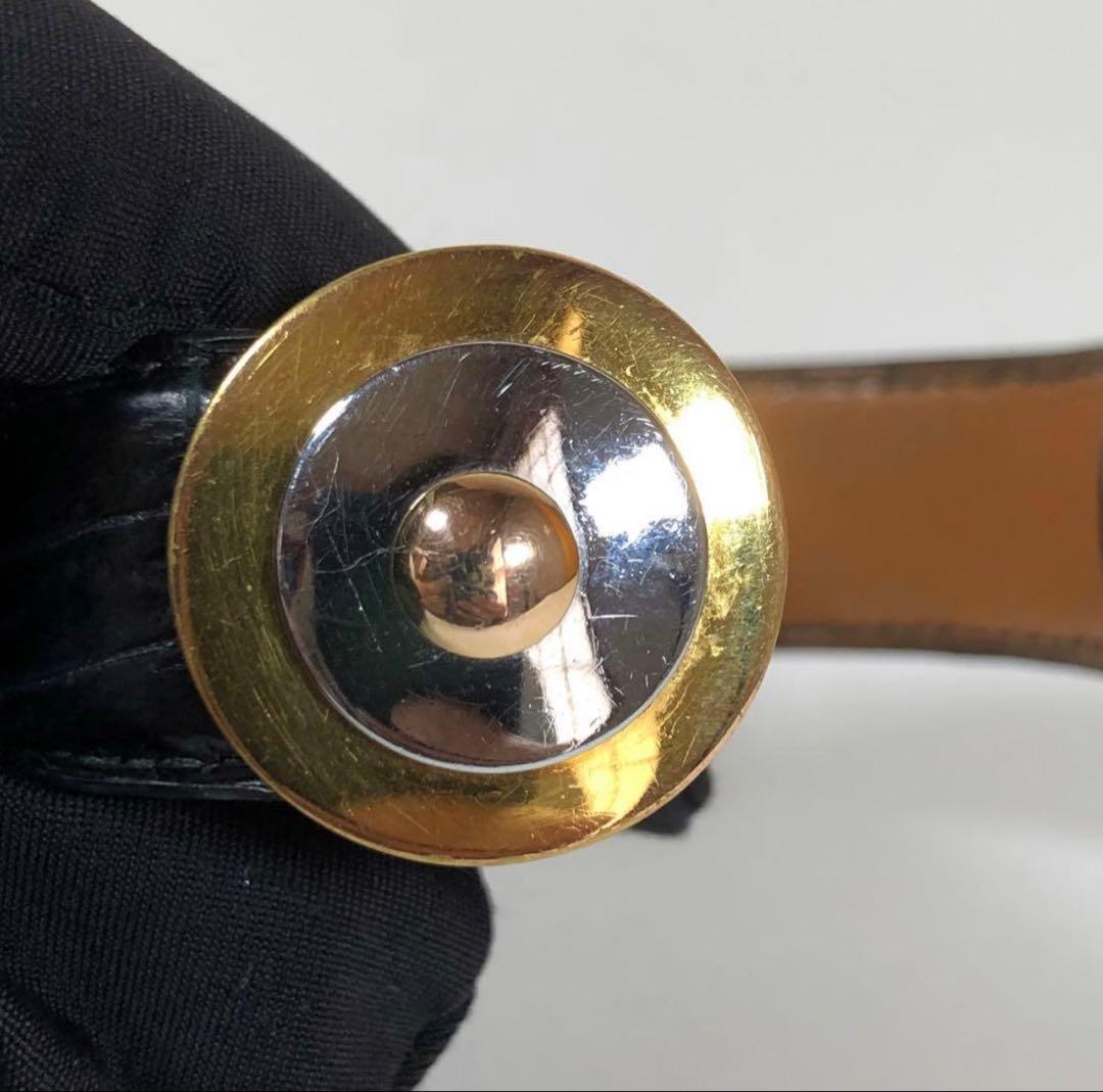 希少 HERMES エルメス バングル クロコダイル レザー ブラック