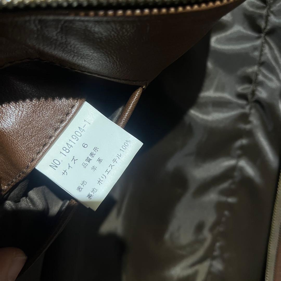 【美品】TETE HOMME レザージャケット ブラウン 6(M〜L)本革羊