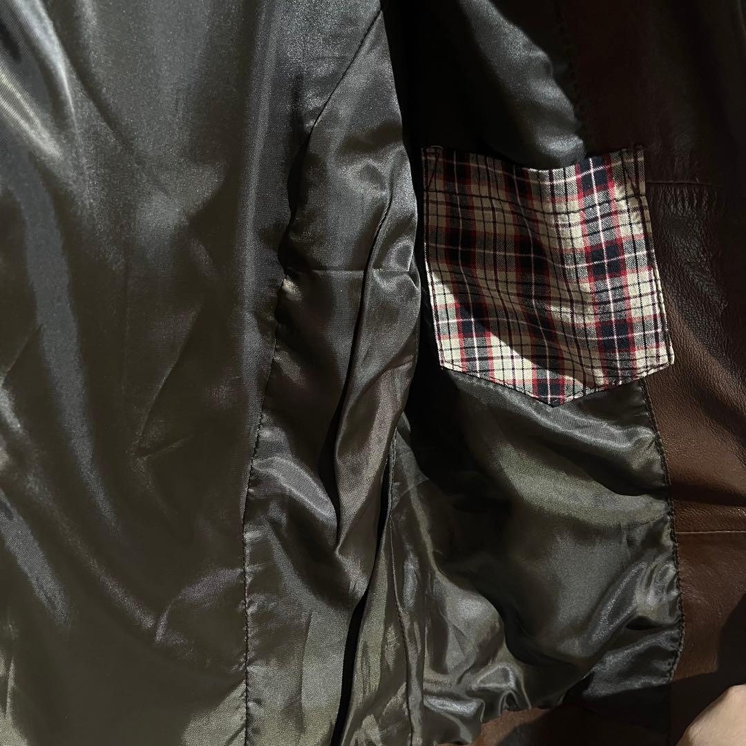 【美品】TETE HOMME レザージャケット ブラウン 6(M〜L)本革羊