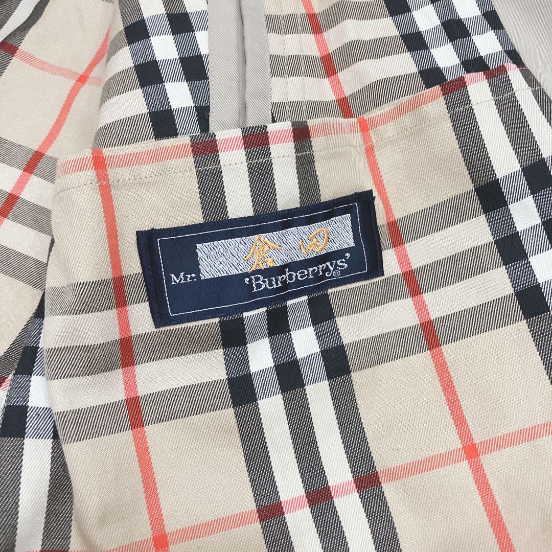 Burberrys バーバリー　ステンカラーコート　ノバチェック　ベージュ玉虫