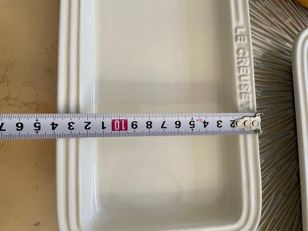 LE CREUSET ミニココットセット 赤 黄色 2個＆四角プレート2個