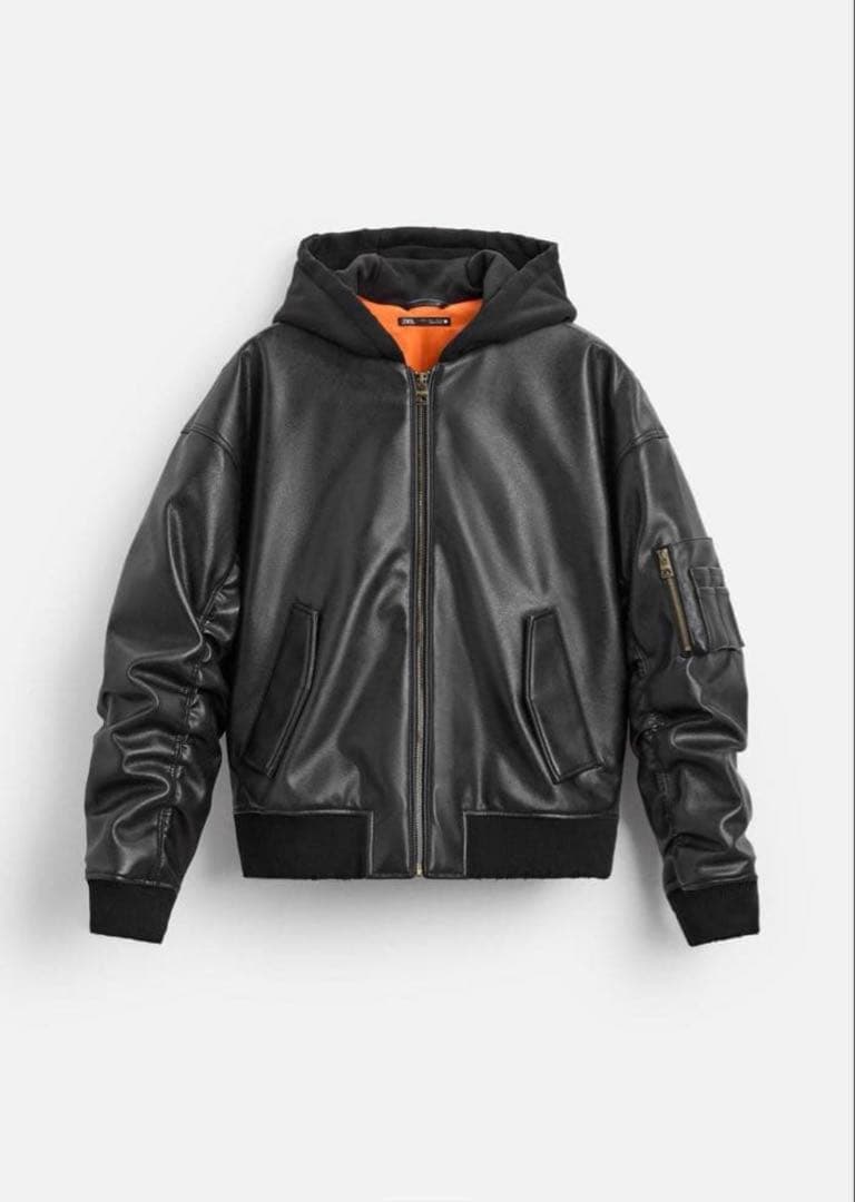 ZARA レザー　MA-1