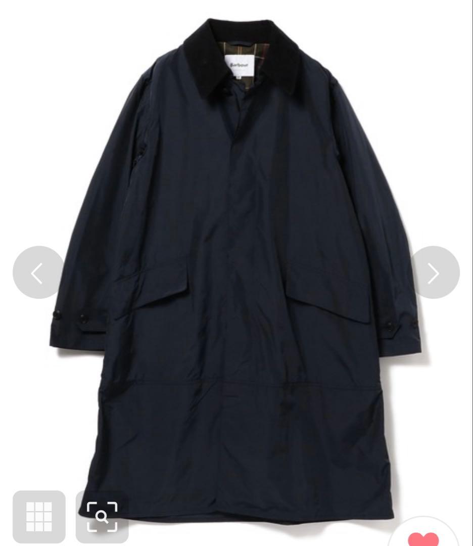 【Barbour】バブアー ステンカラーコート サイズ34 ネイビー