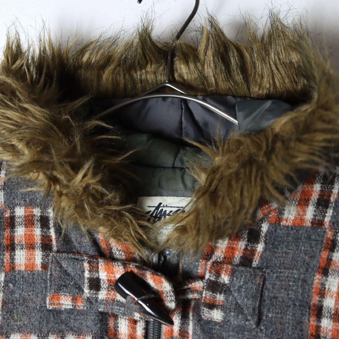 ジャケット・アウター Stussy check patchwork duffle jacket