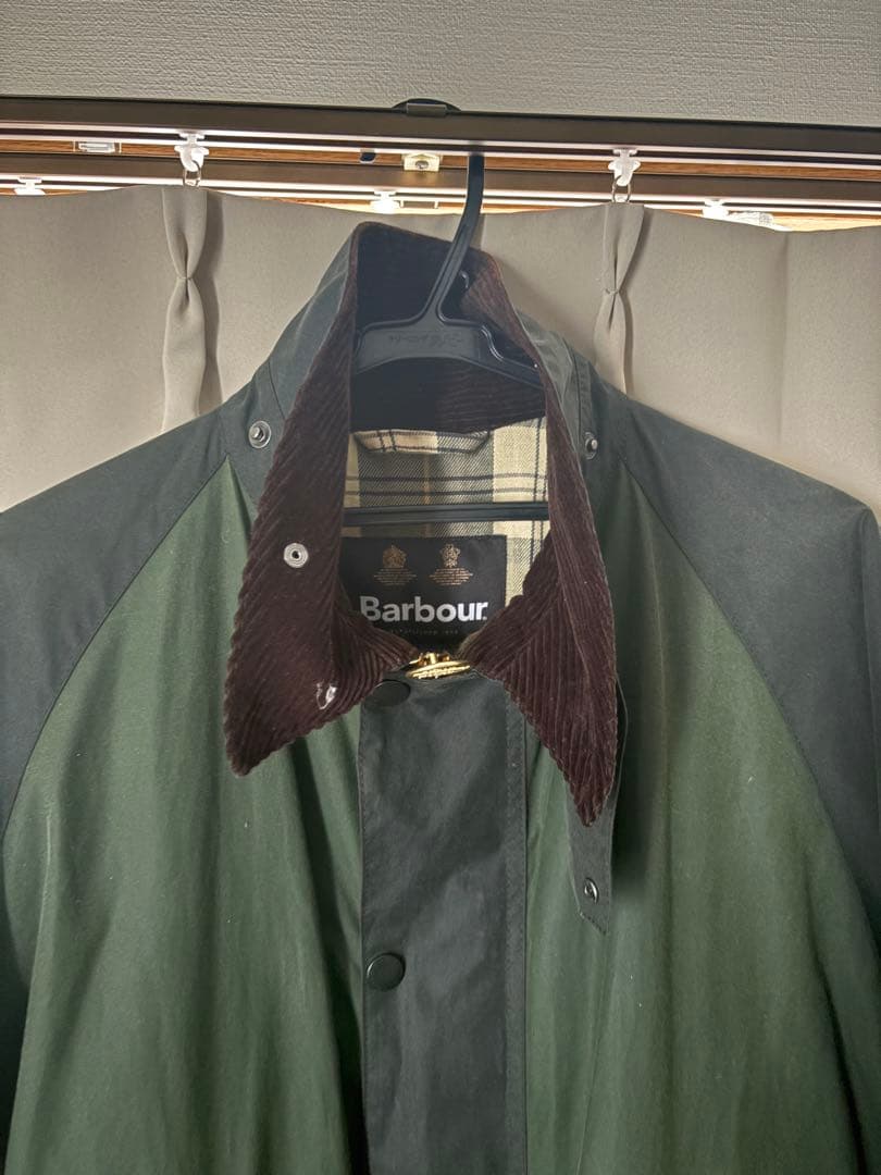 【お安く！美品】Barbour トランスポート　ダークグリーン切り替え　42