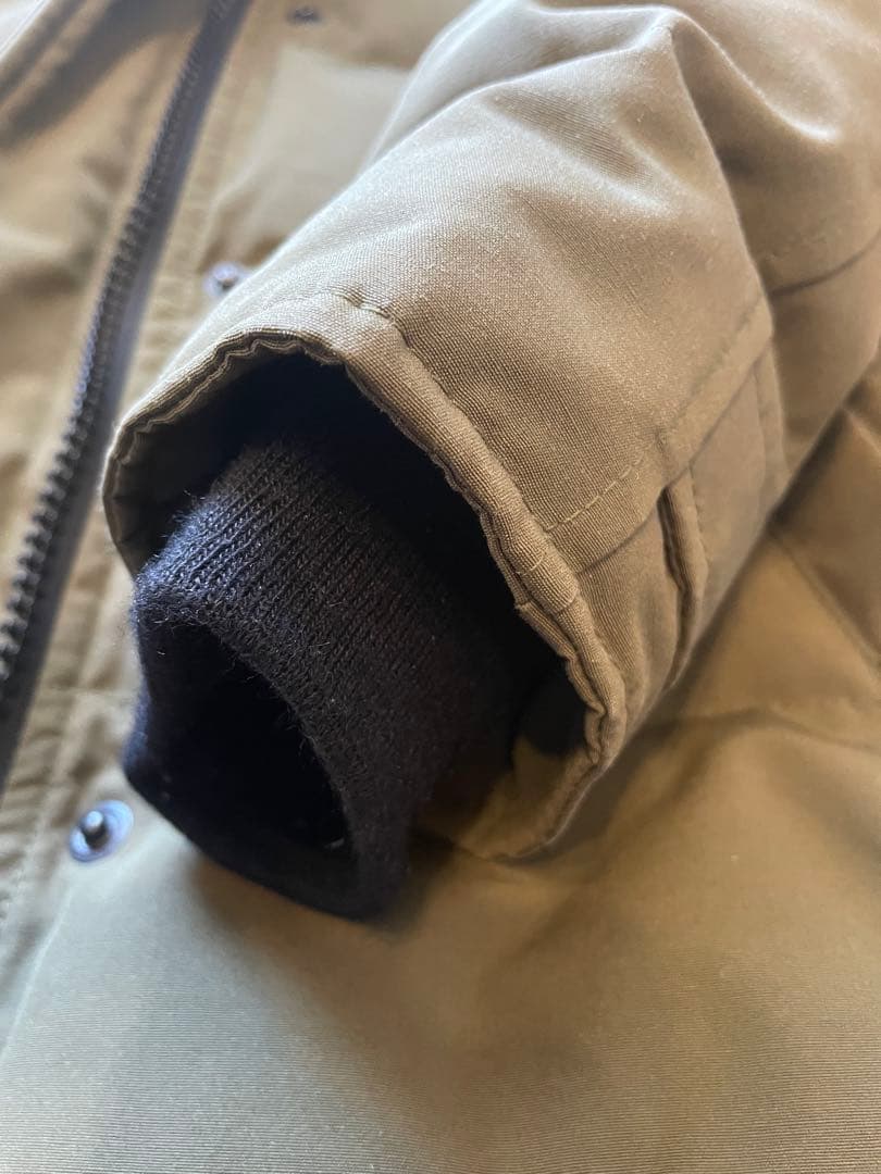 ★良品★カナダグースシェルバーンパーカ XS オリーブグリーンフード付きダウン