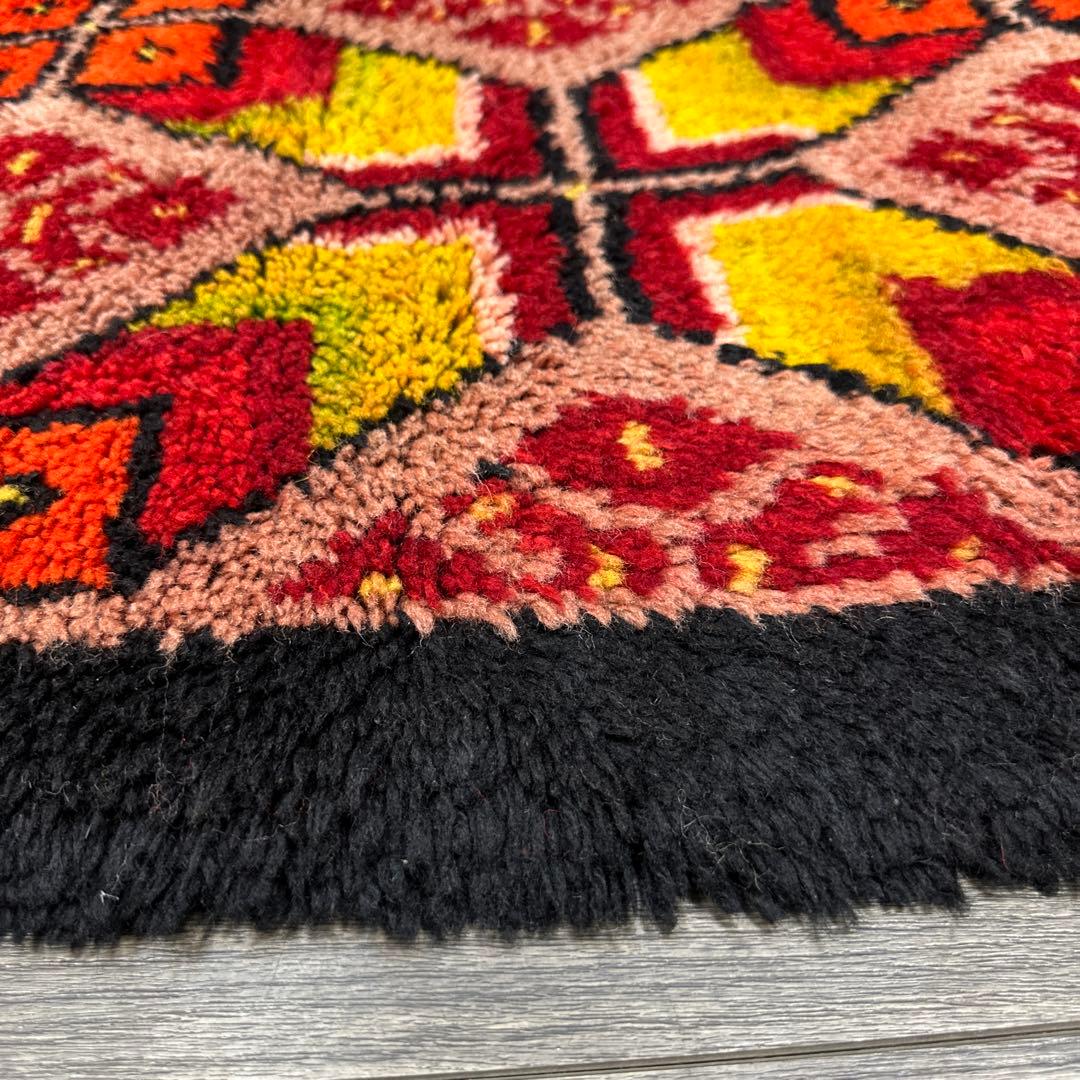 183cmx135cmモロッコ絨毯ふわふわファインウールヴィンテージ ラグ