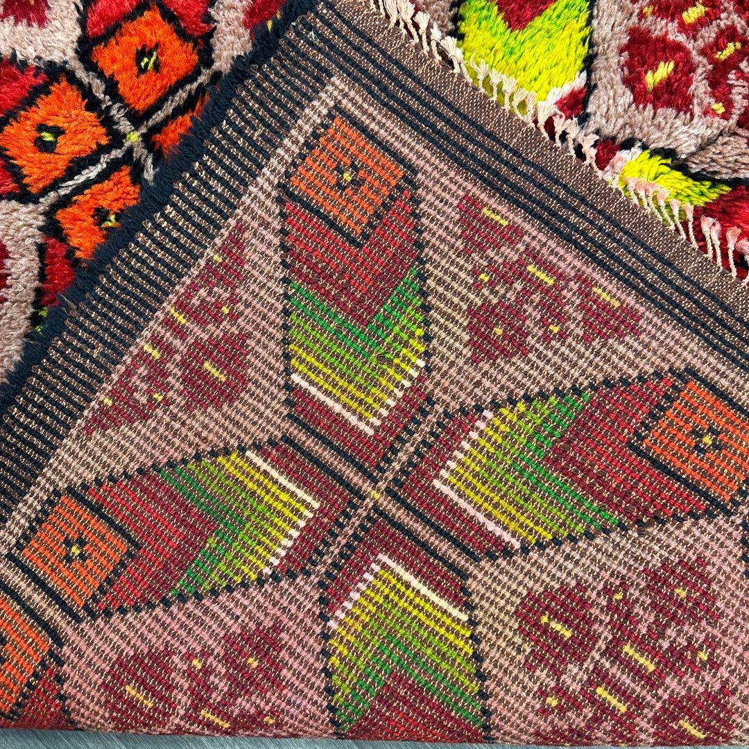 183cmx135cmモロッコ絨毯ふわふわファインウールヴィンテージ ラグ