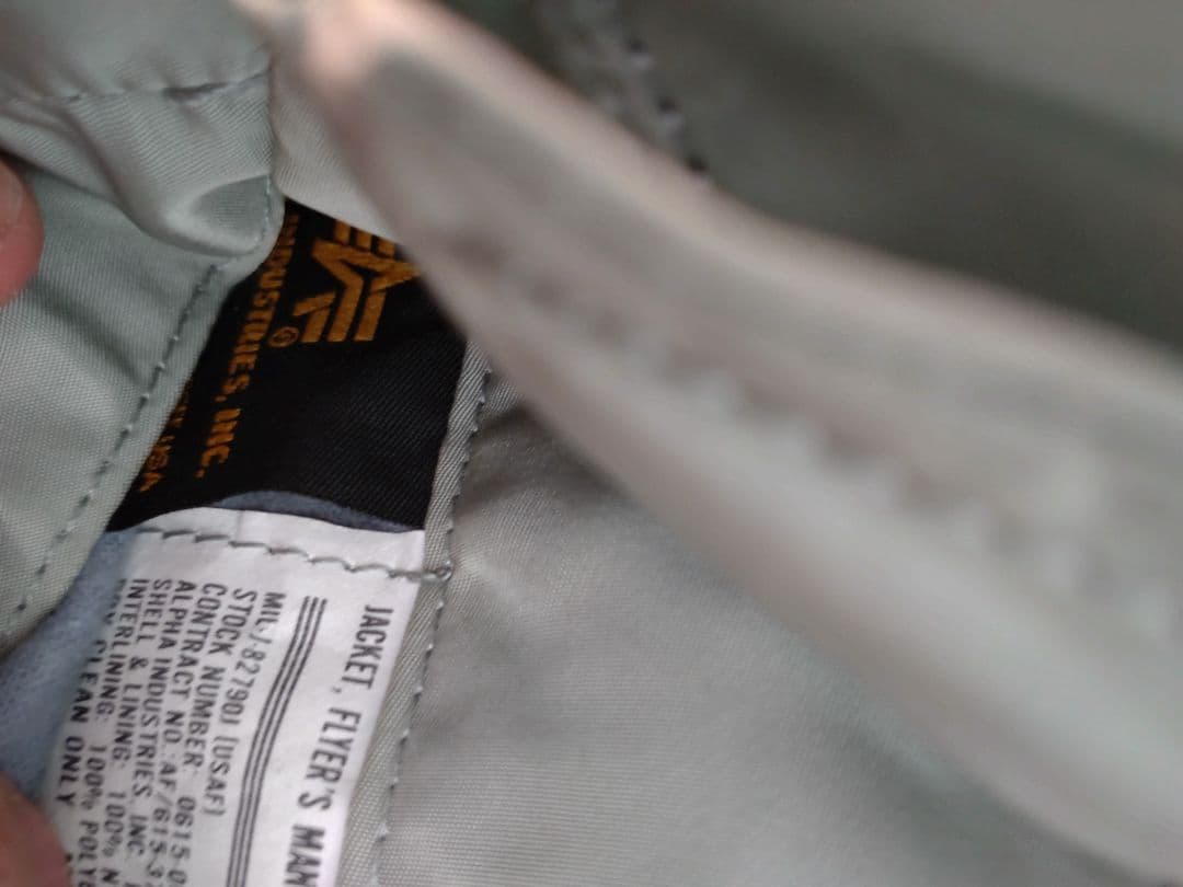 アルファ シルバー MA-1 90s　00s USA製