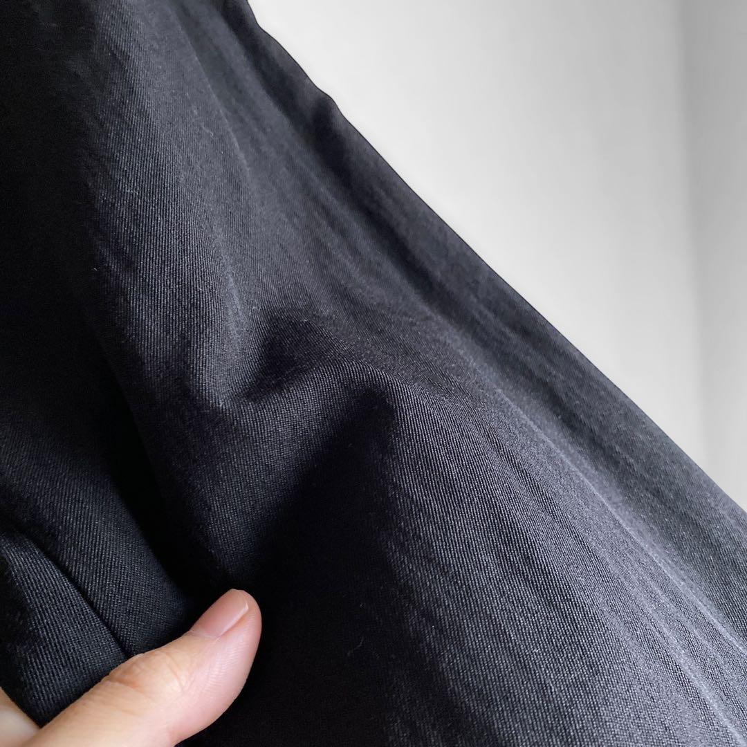 80s90s イタリア製 LANDI 一枚袖 ウールギャバハーフコート ブラック