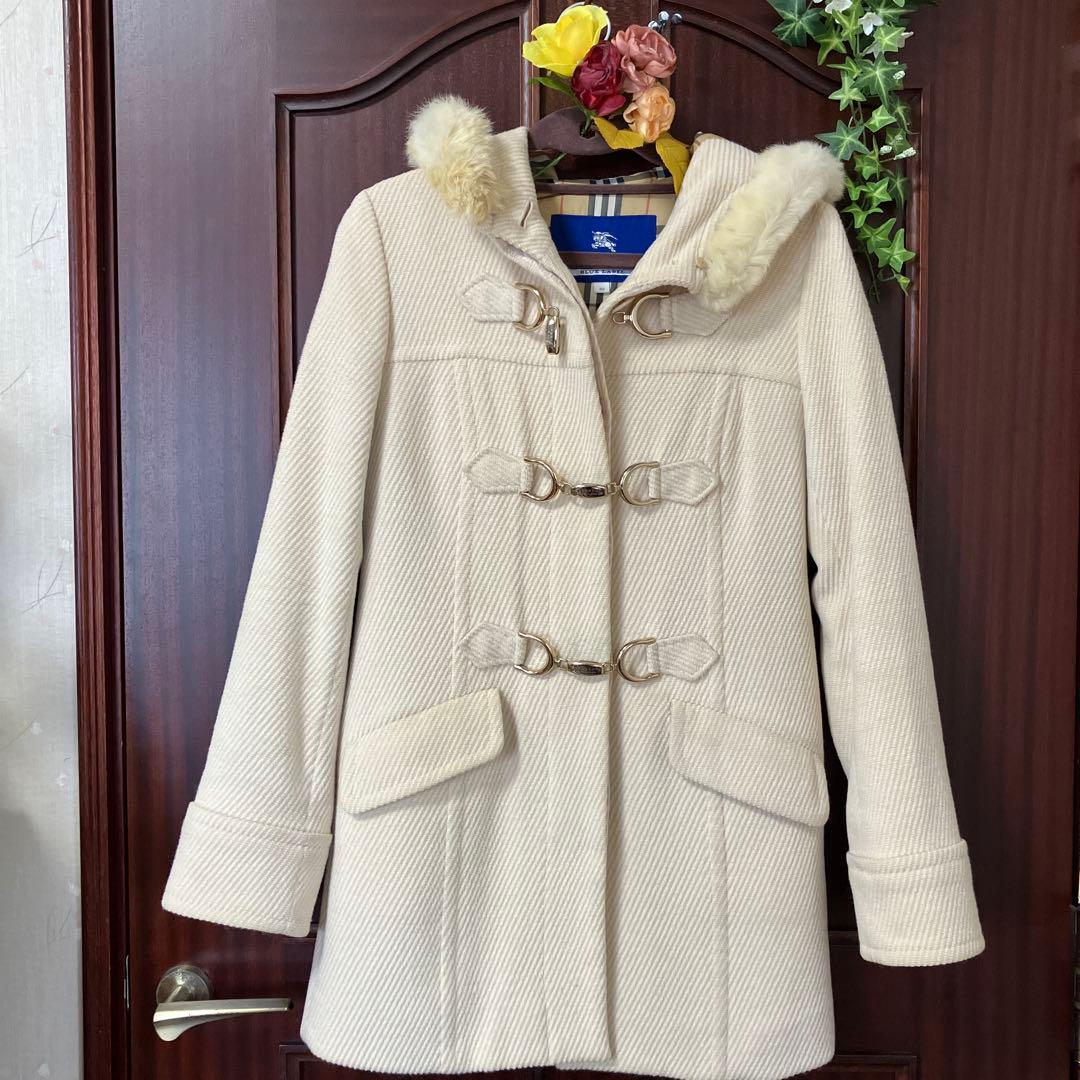 バーバリーBLUE LABEL ダッフルコート 38 アイボリー