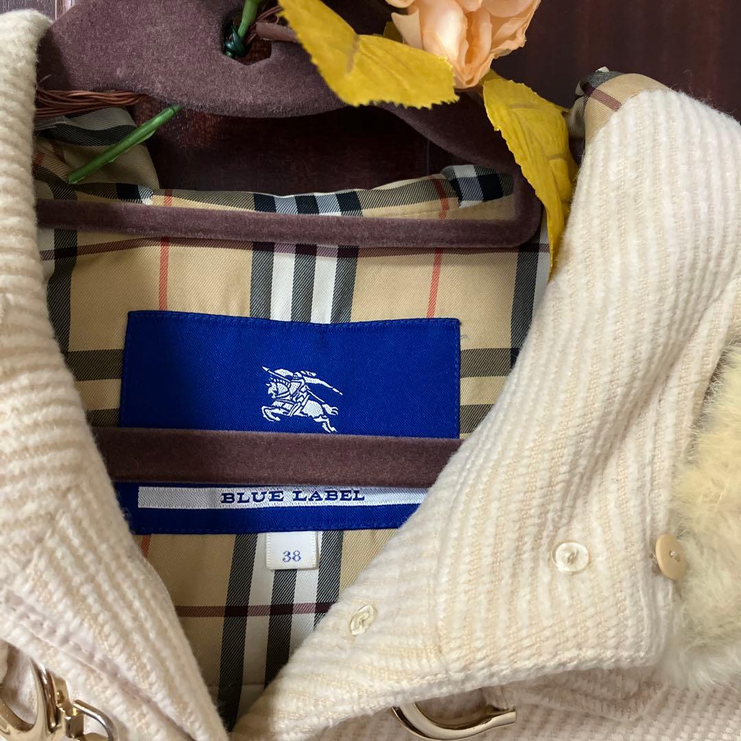 バーバリーBLUE LABEL ダッフルコート 38 アイボリー