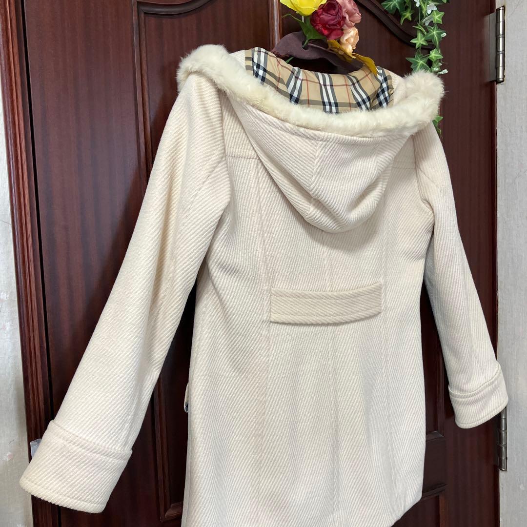 バーバリーBLUE LABEL ダッフルコート 38 アイボリー