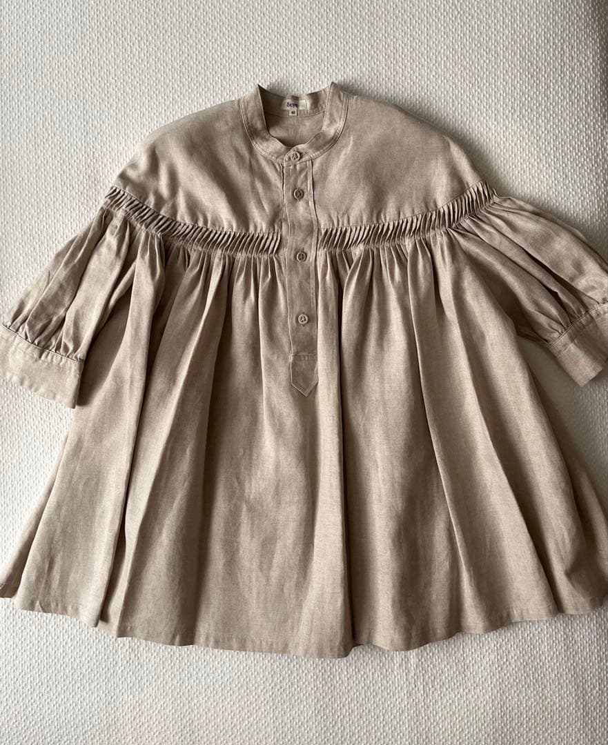 Scye サイ★リネン タック パフスリーブブラウス★試着のみ サイズ40