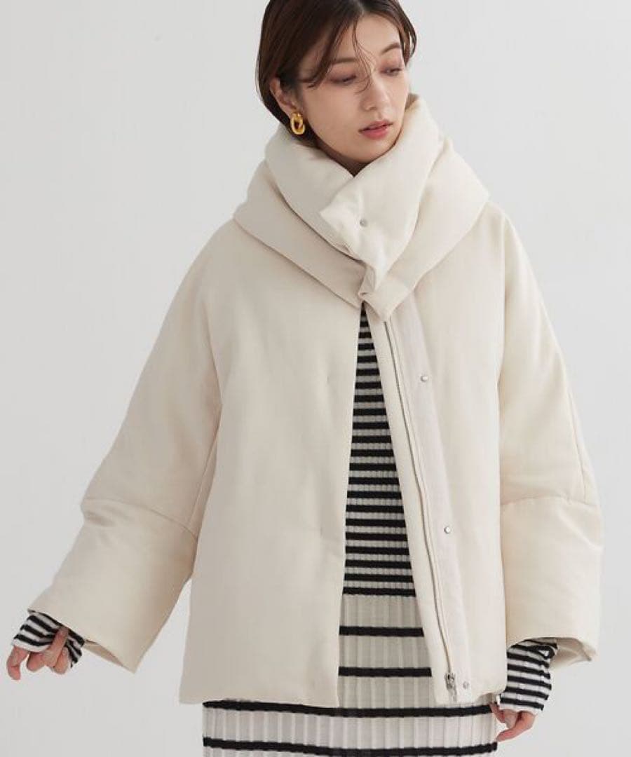 【Rouge vif la cle】マフラー付きグログランダウン