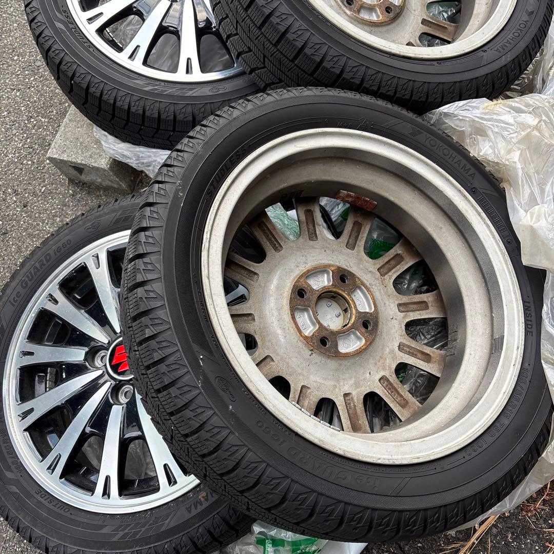 【送料込】165/55R15 ヨコハマ　スタッドレス　アイスガードホイールセット