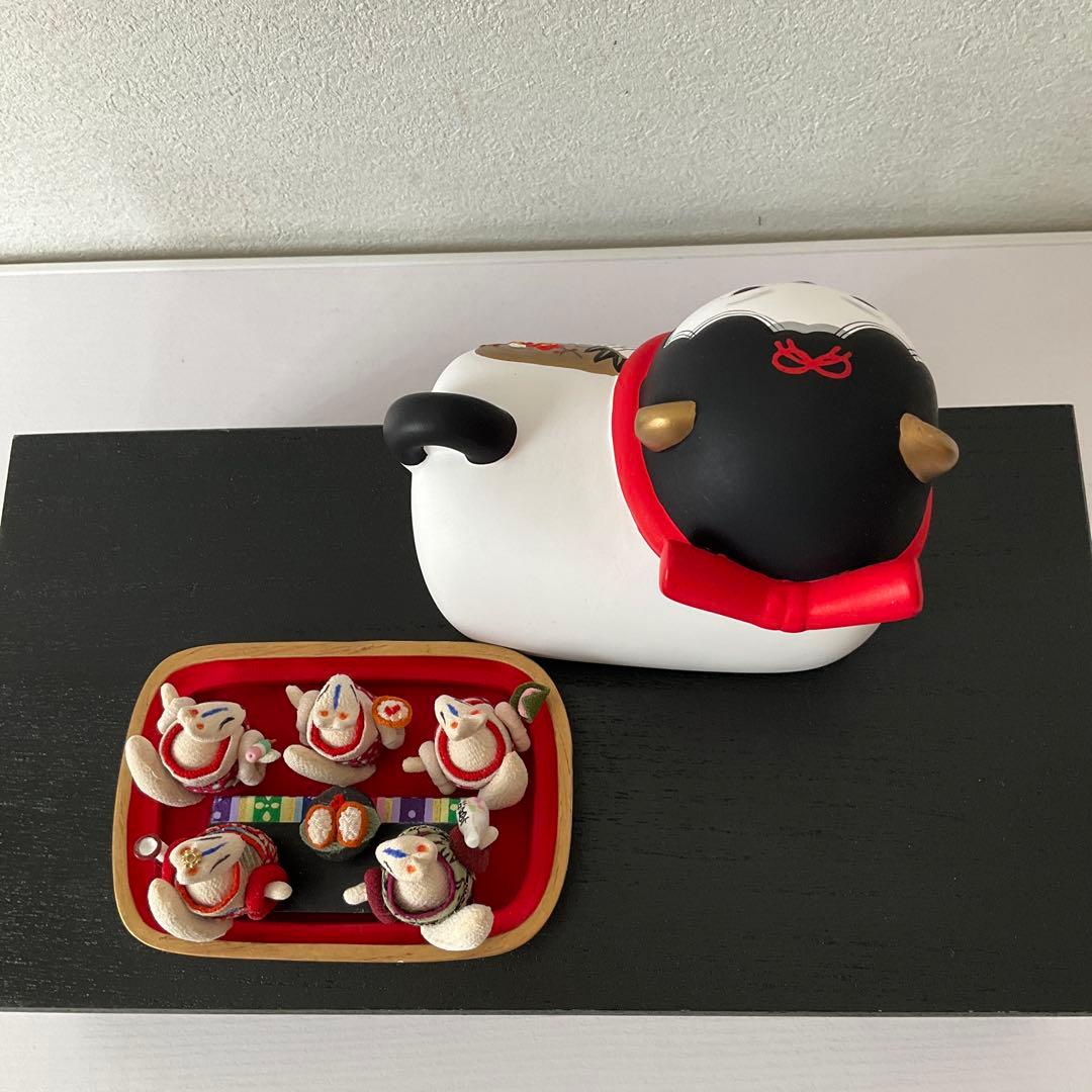 キツネのお雛様　ミニ雛 創作縮緬人形　ひな祭り　 犬筥