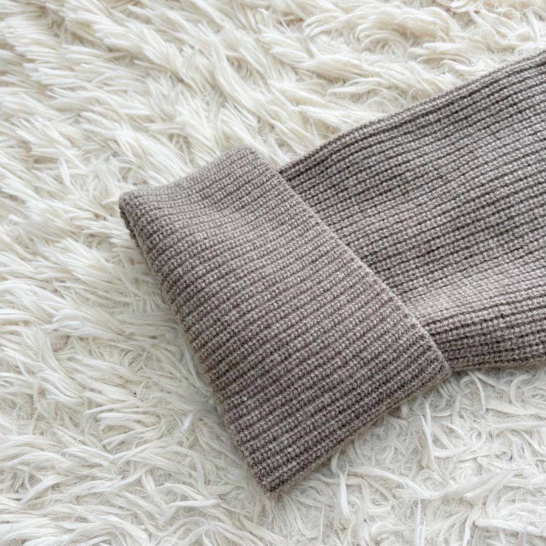 ウィークエンドマックスマーラ　マニュエラ　ロングカーディガン　リブ　ベージュ　S