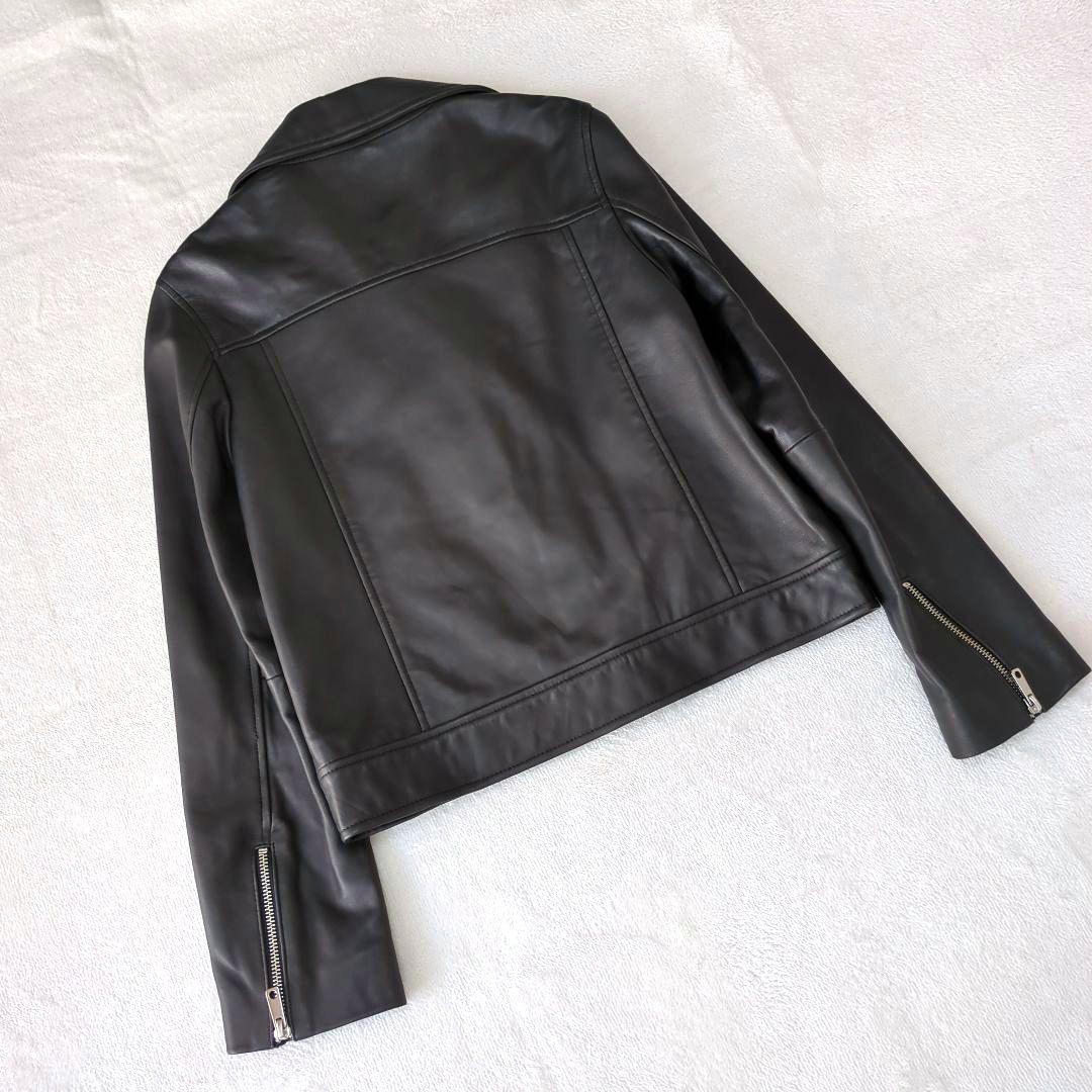未使用タグ付 UNITEDTOKYO 羊革ダブルライダースジャケット黒サイズ3
