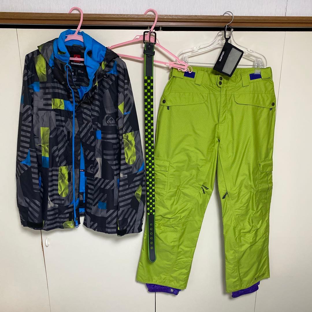 ボードウェアメンズ上下セット➕ベルト➕ チケット入バートンQUIKSILVER