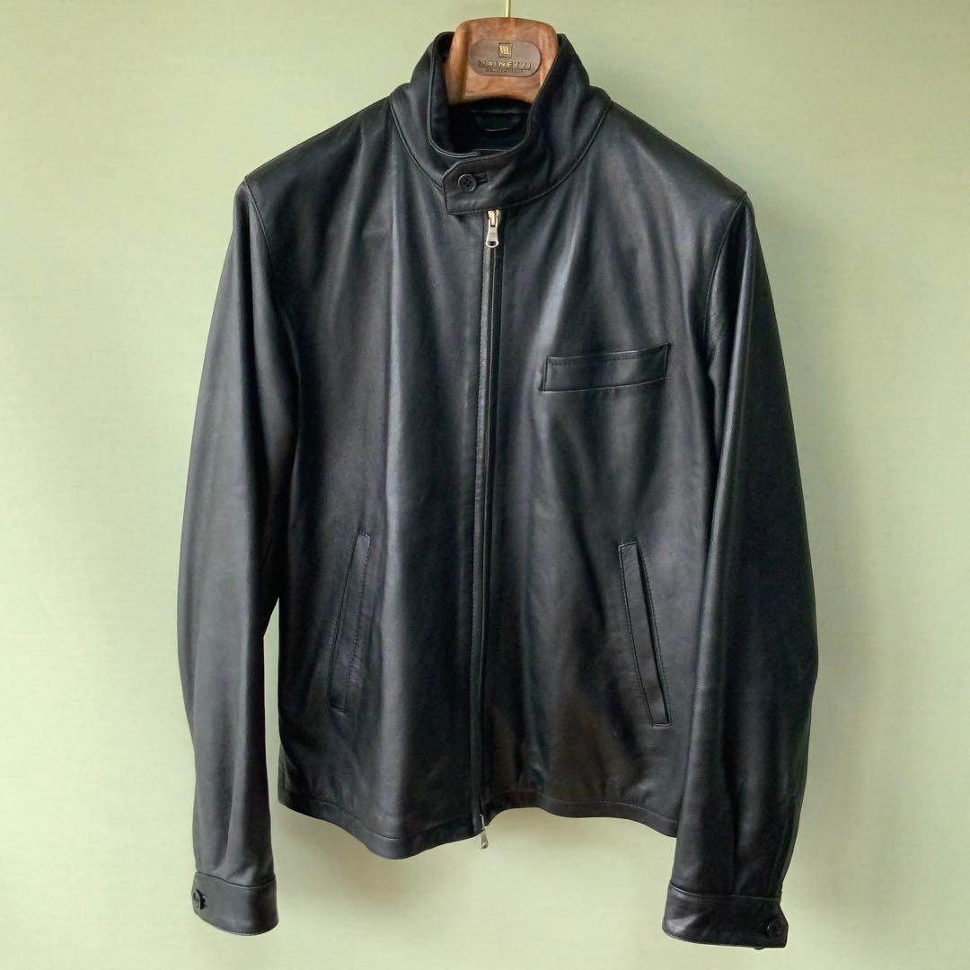 チンクアンタ Cinquanta スタンドカラーシングルライダース 44ブラック