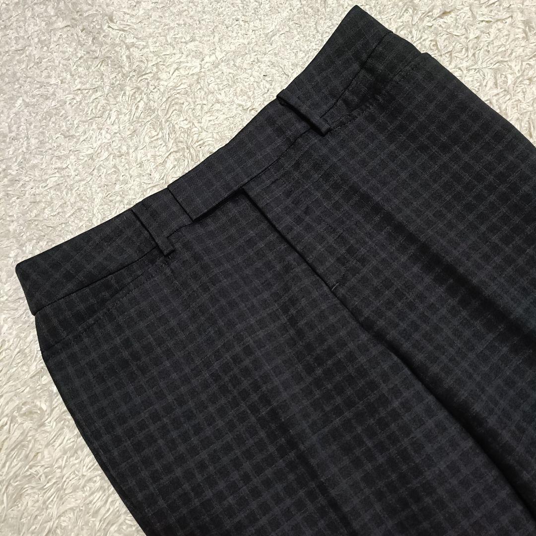 【美品】HILTON ヒルトン ブラックチェック パンツスーツ ストレッチ 11