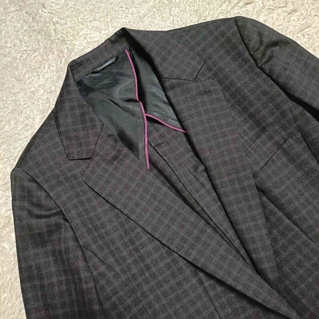 【美品】HILTON ヒルトン ブラックチェック パンツスーツ ストレッチ 11