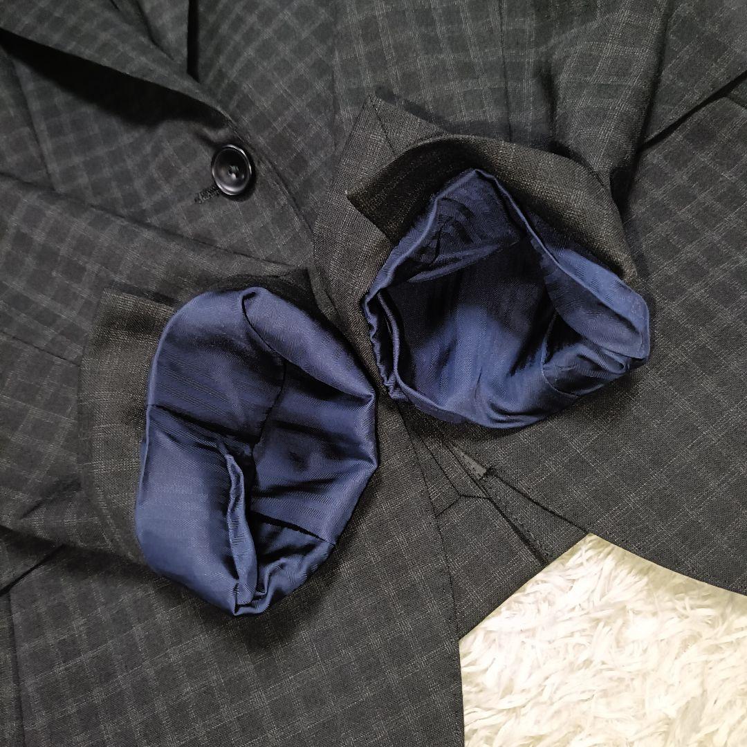 【美品】HILTON ヒルトン ブラックチェック パンツスーツ ストレッチ 11