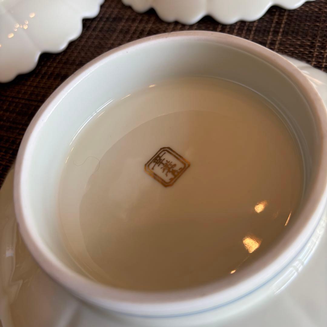 有田焼 幸楽窯 高台皿 浅皿 刺身皿 盛り皿 銘々皿 花びら型皿 5枚セット