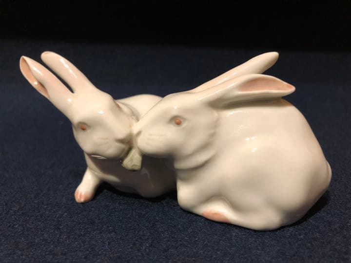 ロイヤルコぺンハーゲン　ペアうさぎ　フィギュリン　専用箱あり