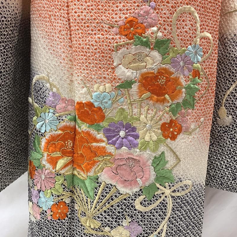 505ag1,帯揚げ,しごき□七五三 七歳 女児 着物&袋帯&長襦袢 総絞り