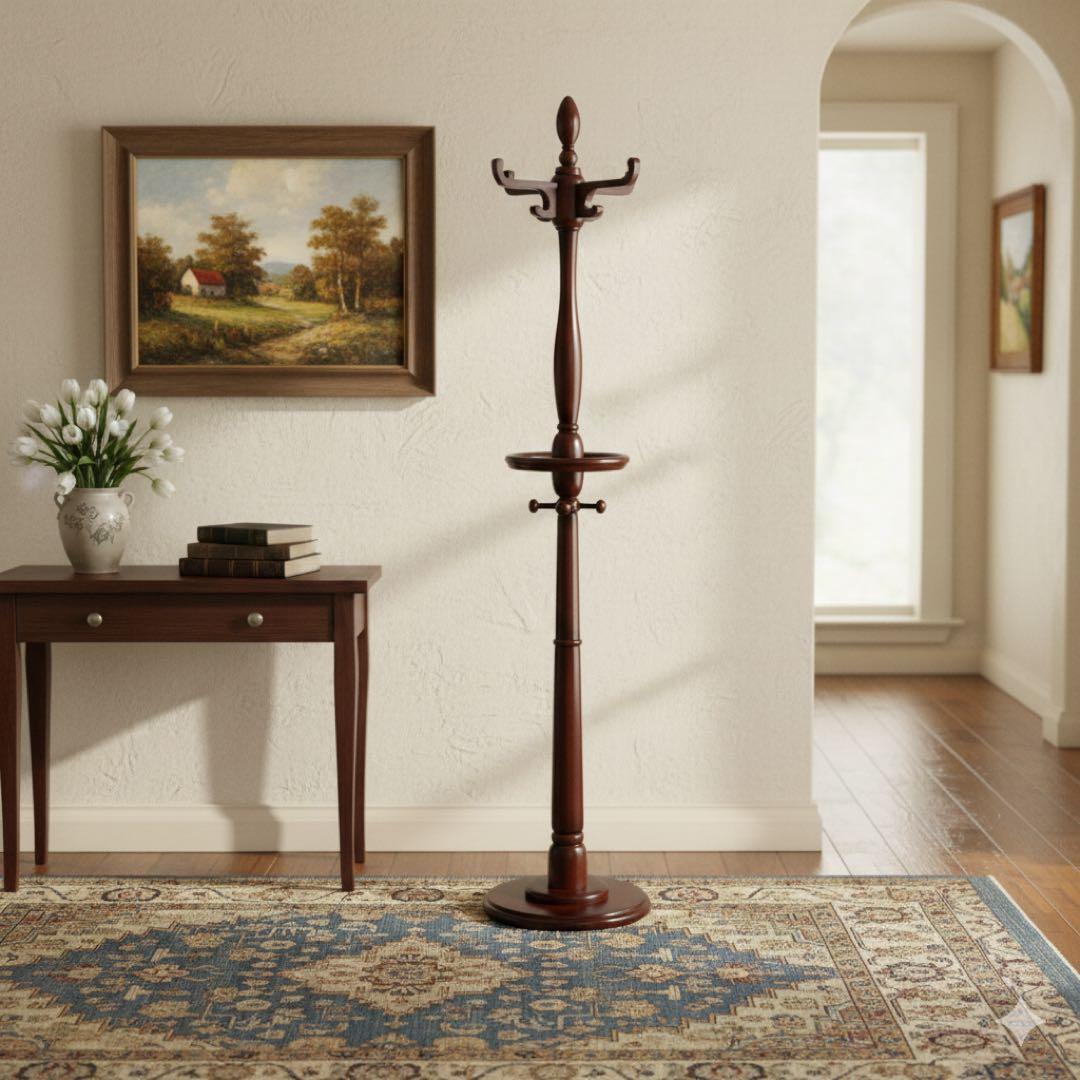 ☆アンティーク☆ ポールスタンド コートハンガー 天然木材 インテリア