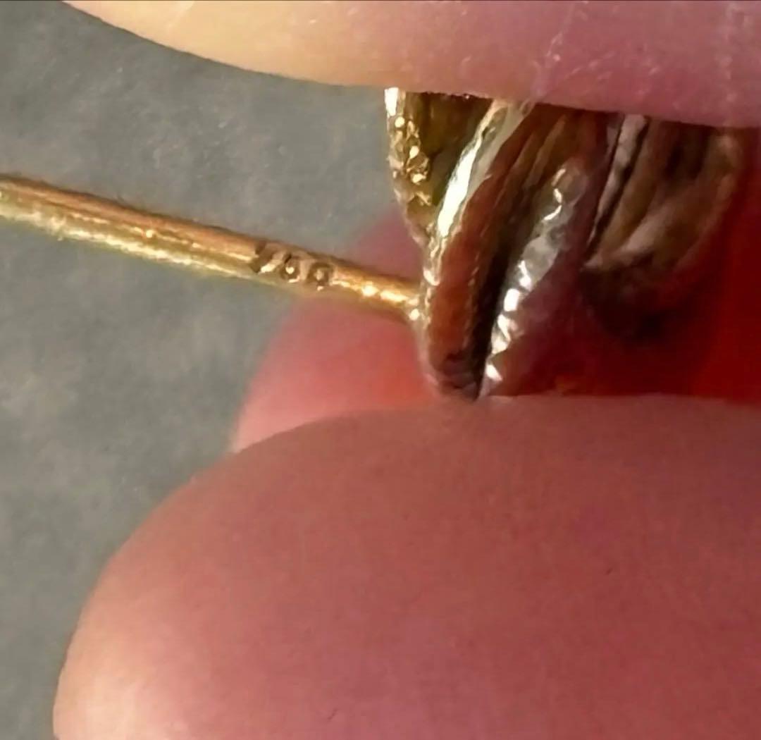 18金White & Yelloコンビゴールドピアス