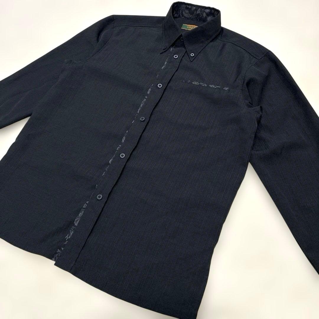 ✨美品 マジュン かりゆしウェア 冠婚葬祭　喪服 長袖 黒 M ブラック