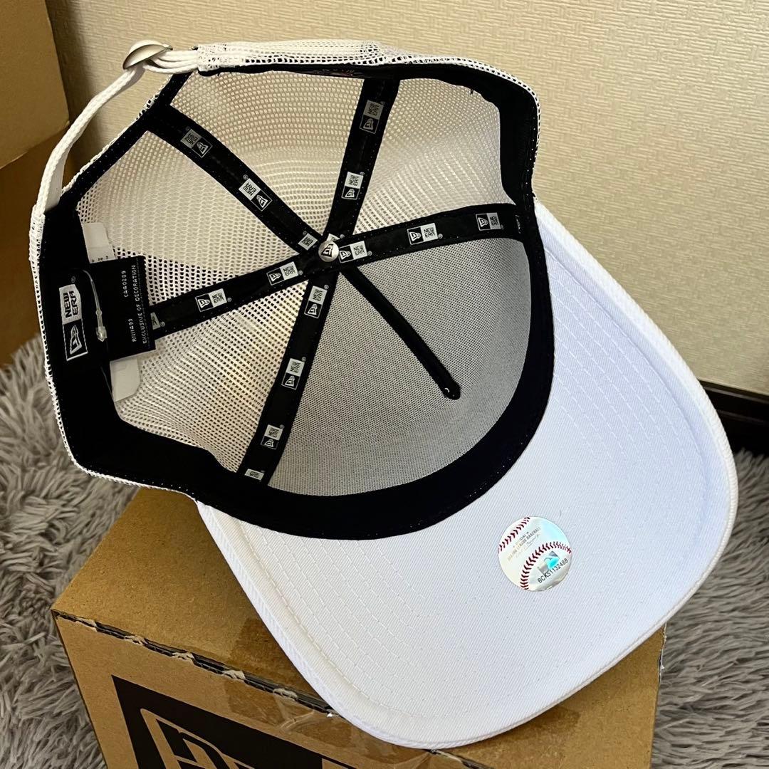 ニューエラ キャップ 帽子 NY ヤンキース ラインストーン メッシュ ホワイト