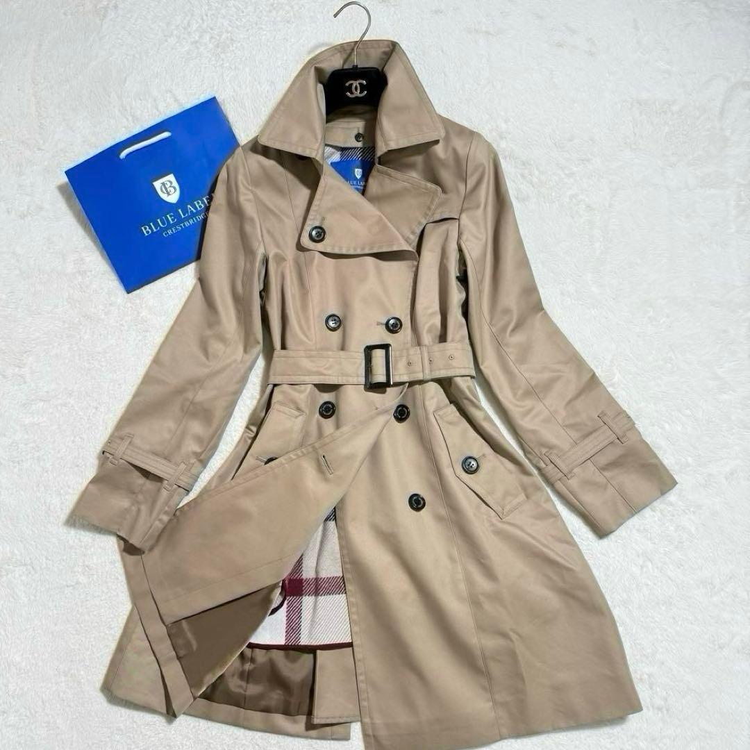 美品　ブルーレーベルクレストブリッジ たトレンチコート　ライナー付き 38