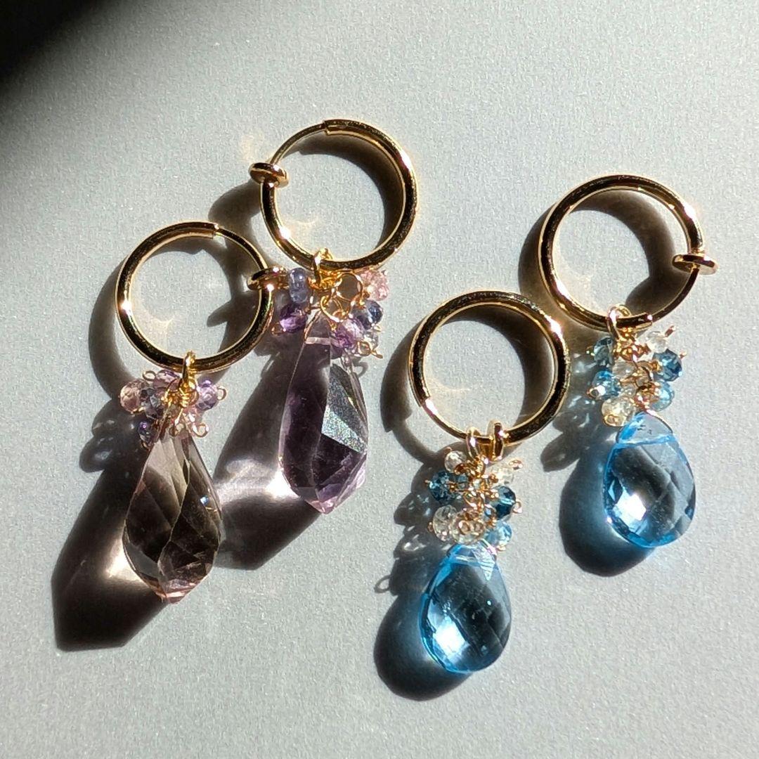 高品質✧︎スイスブルートパーズ ピアス