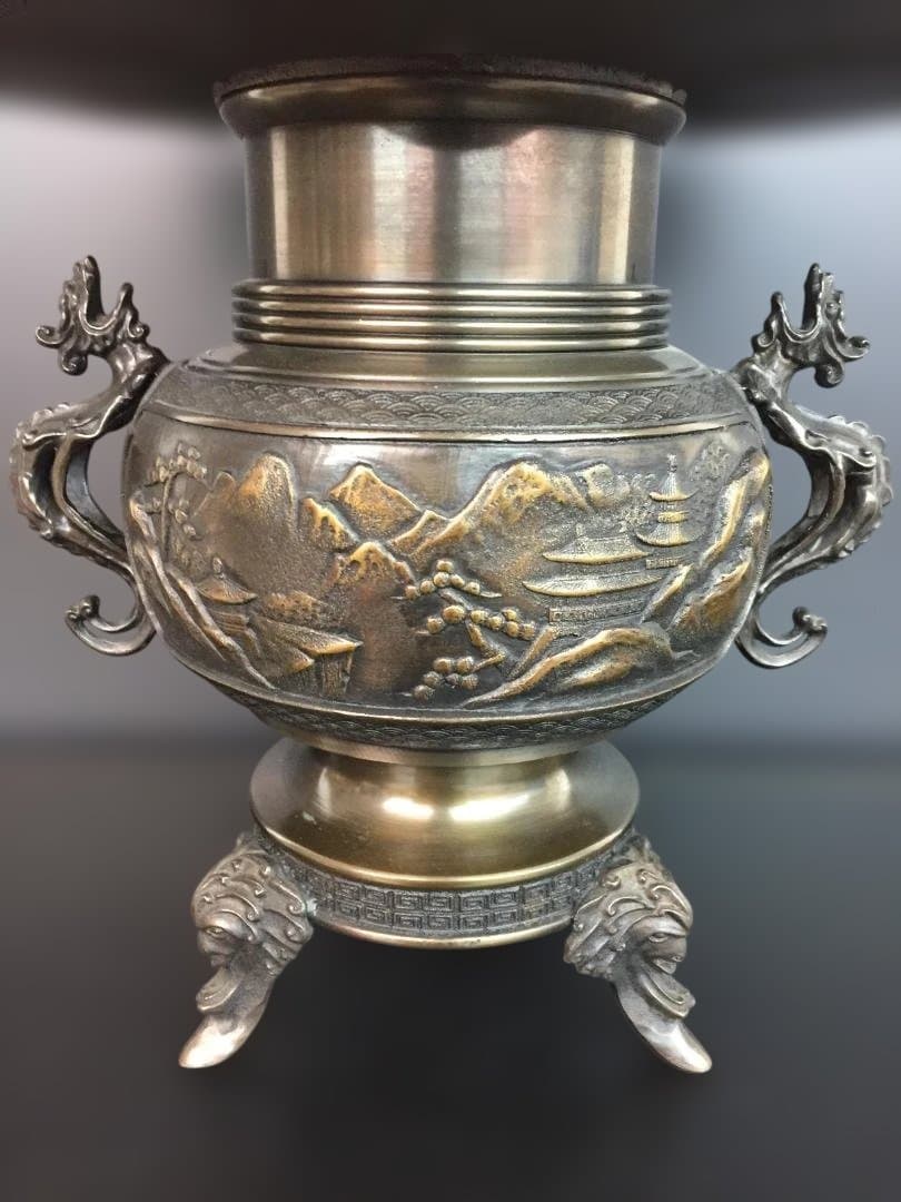 高岡銅器　薄端(米田章　陵山作)　日本製