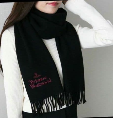 新品 未使用 Vivienne Westwood オーブ マフラー 黒