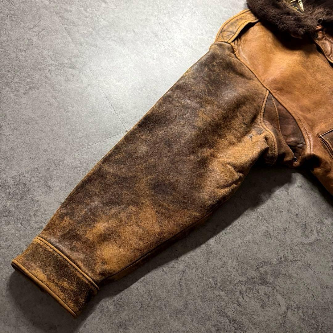 【90s vintage】フライトジャケット　G-1 A-2 短丈　本革　襟ボア