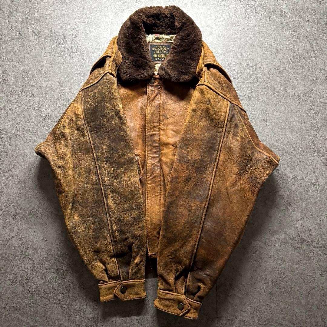 【90s vintage】フライトジャケット　G-1 A-2 短丈　本革　襟ボア
