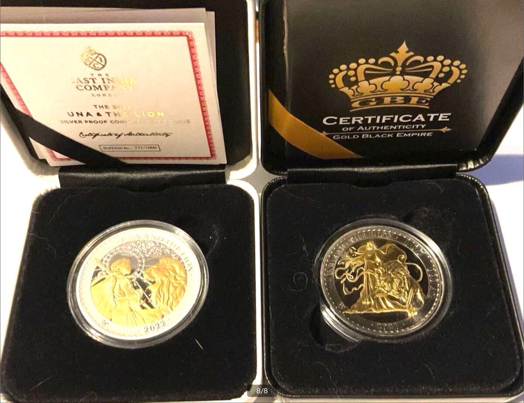 2021年 セントヘレナ ウナとライオン 1オンス銀貨 ブラックエンパイア