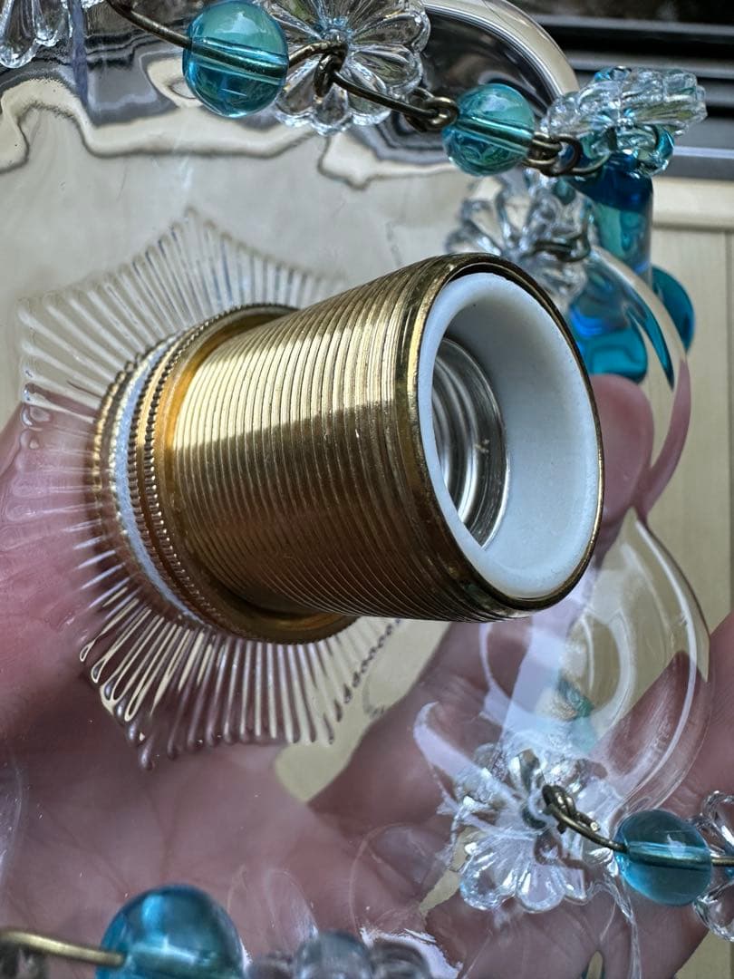 20's フランス アンティーク ブルームラーノガラスの可愛いミニシャンデリア