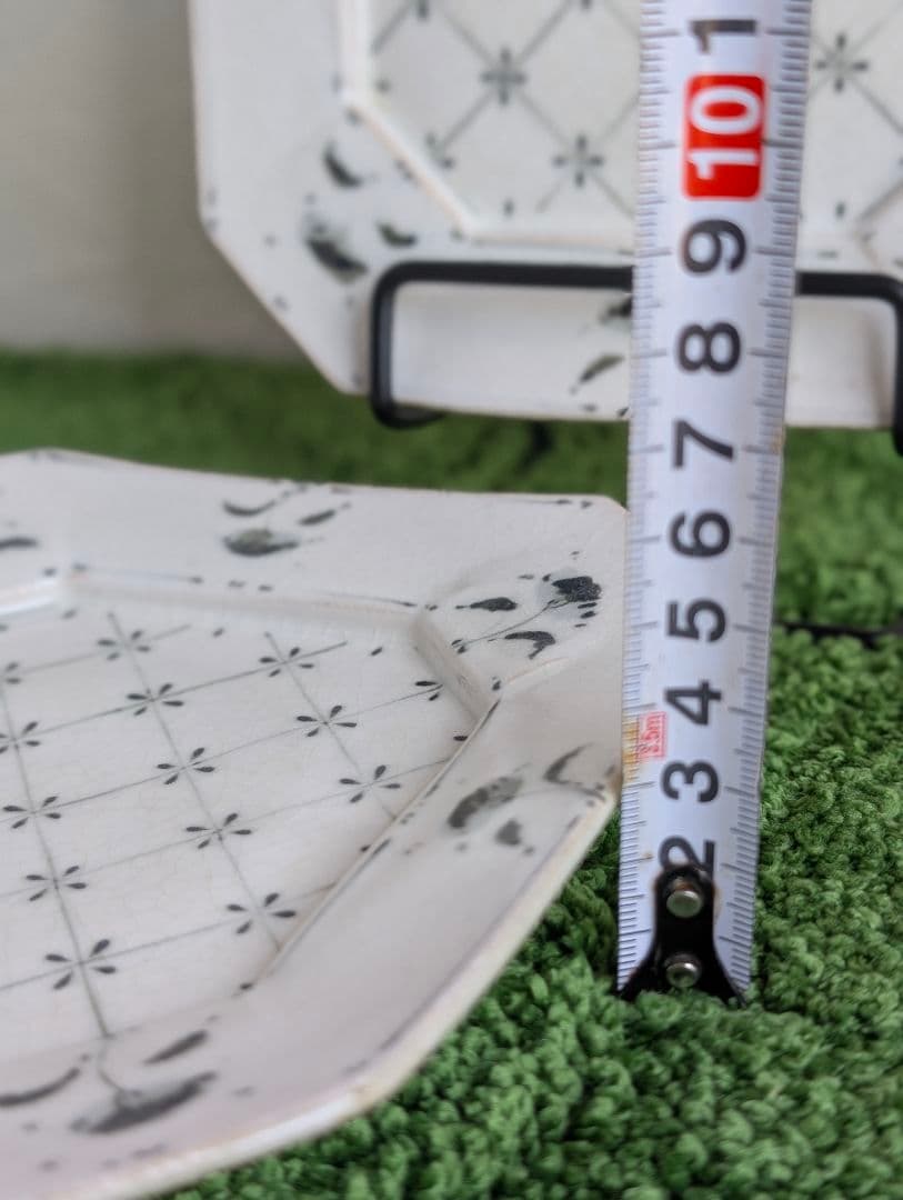 安南手 隅切プレート 福田栄一 ２点